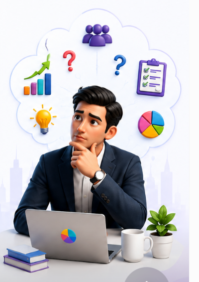 Business owner thinking about challenges
